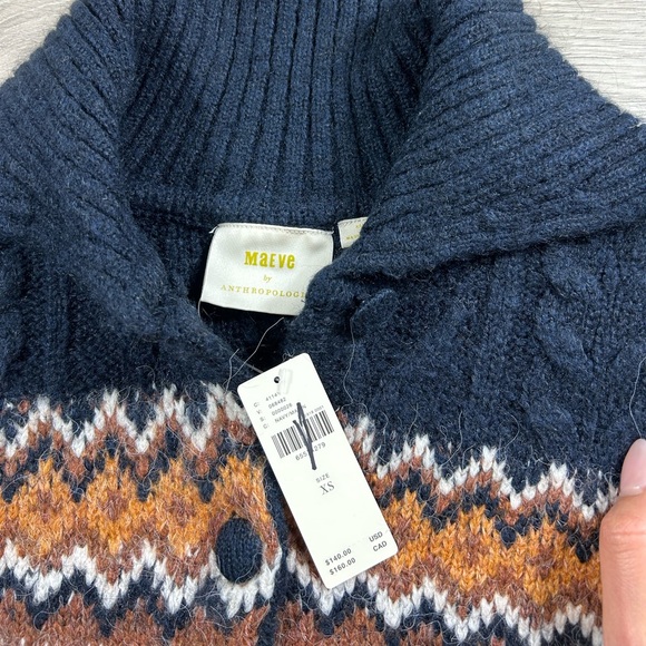 Anthropologie Maeve Fair Isle Cardigan Sweater - Picture 6 of 15